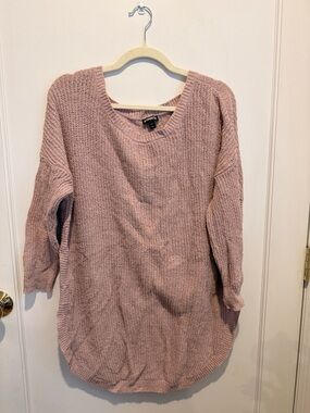 Express Blush Pink Crewneck Chunky Knit Sweater